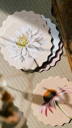 Coasters 10 motifs flowers - 12 sets