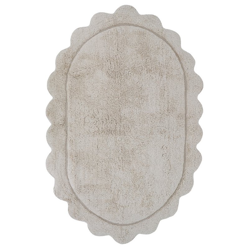 Oval children's carpet scalloped Marisa Écru