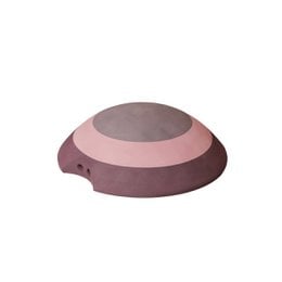 Turtle-shaped construction toy, vintage rose pink and mauve colors, dome design, toddler play structure.