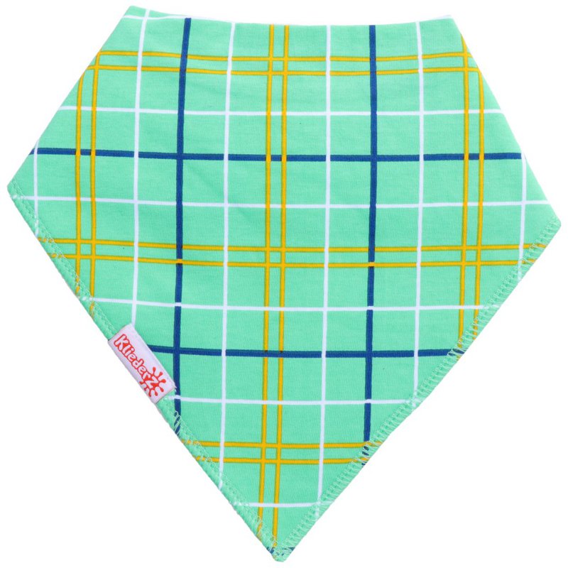 Spiczasty śliniaczek Tartan Green - śliniaczek niemowlęcy