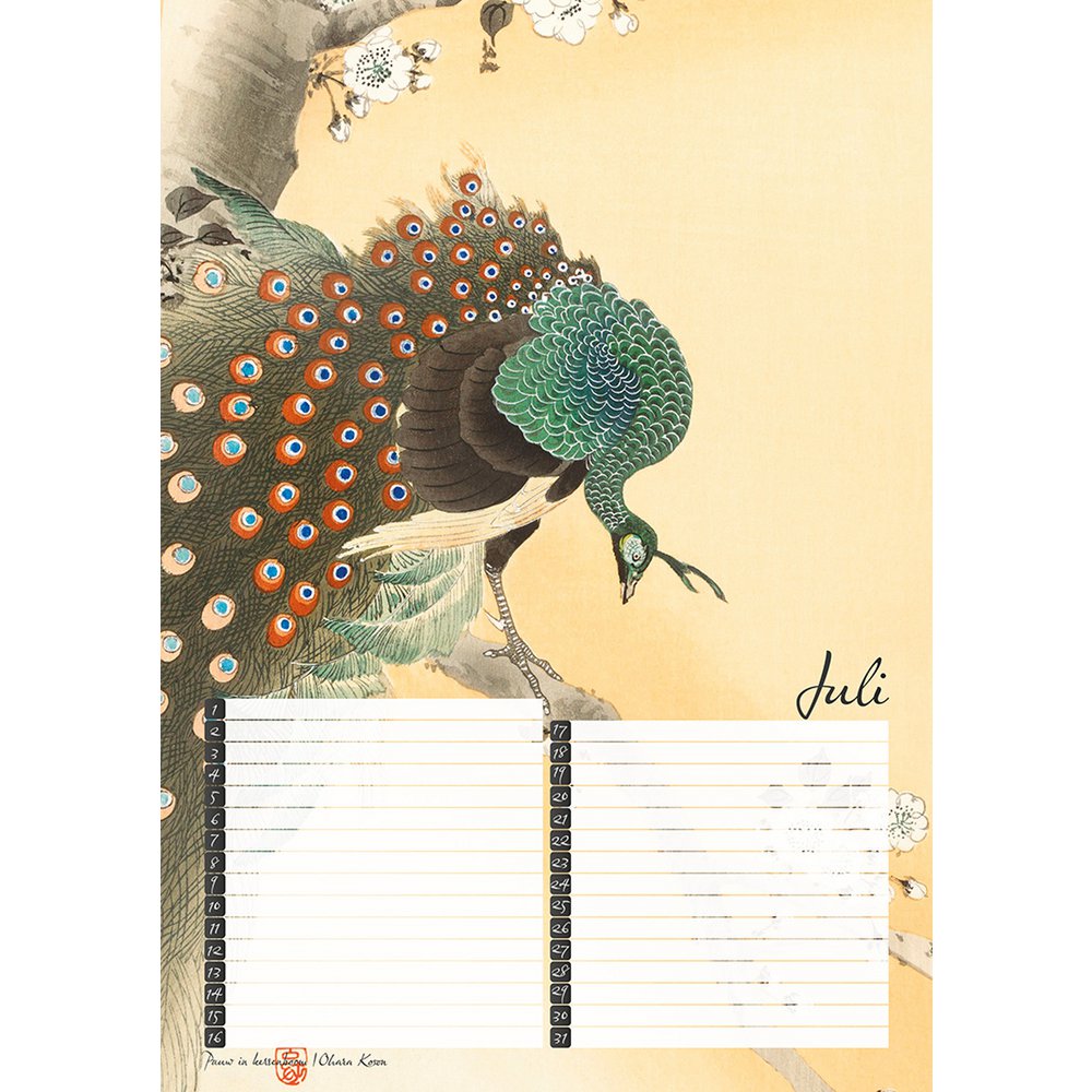 Fødselsdagskalender Fugletryk af den japanske mester Koson