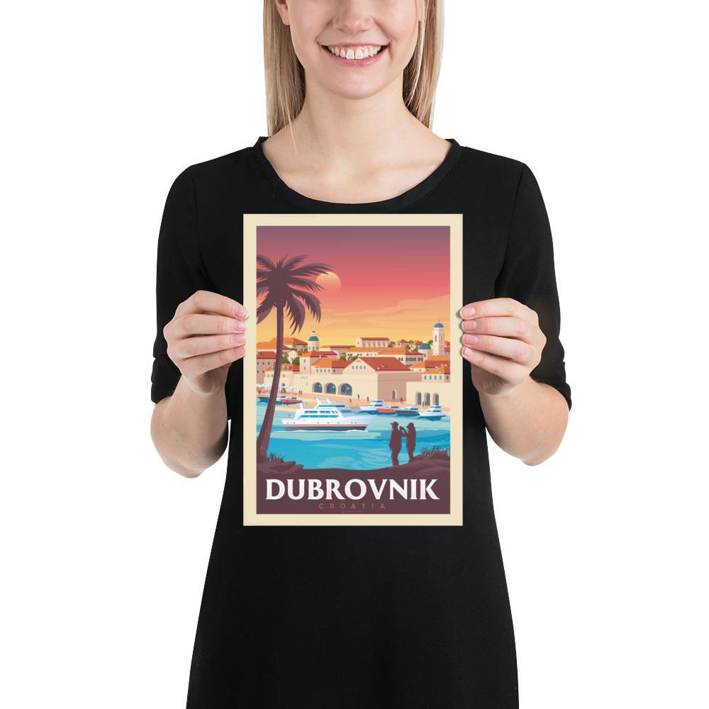 Affiche Dubrovnik Vintage | Poster Ville Dubrovnik Croatie