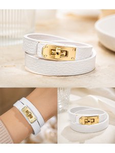 Pre-order, Genuine Leather Twist Double Wrap Bracelet, Made in Italy, art. 602003PRE
