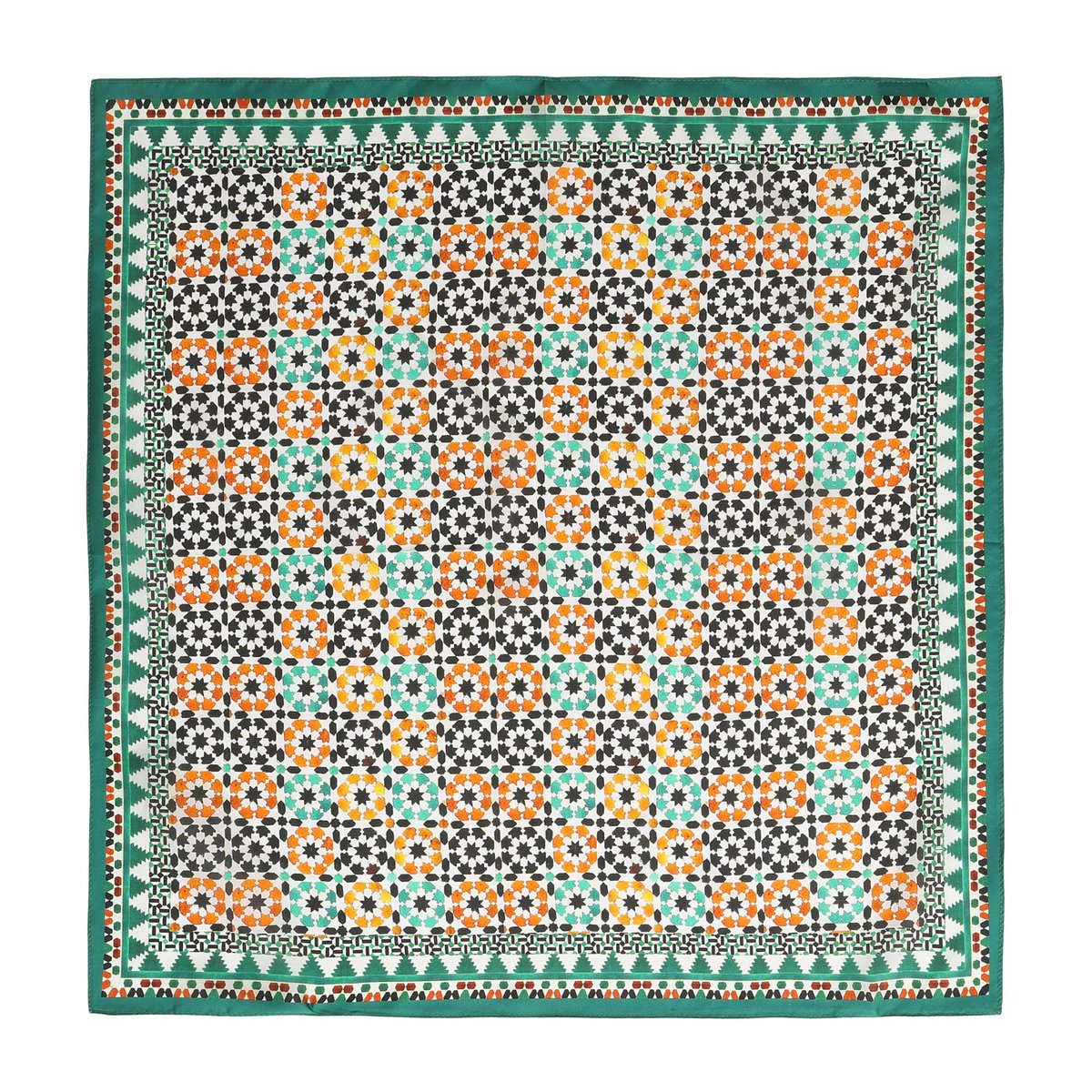 Green Square Silk Scarf Sabika