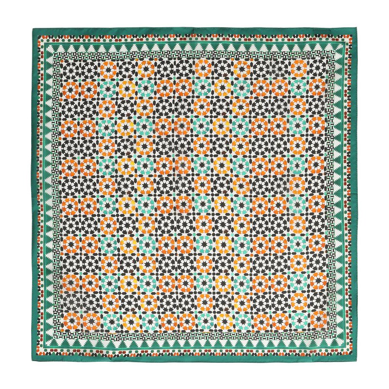 Green Square Silk Scarf Sabika