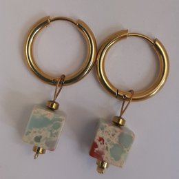 Fyrkant creoles stainless steel earring (set5)
