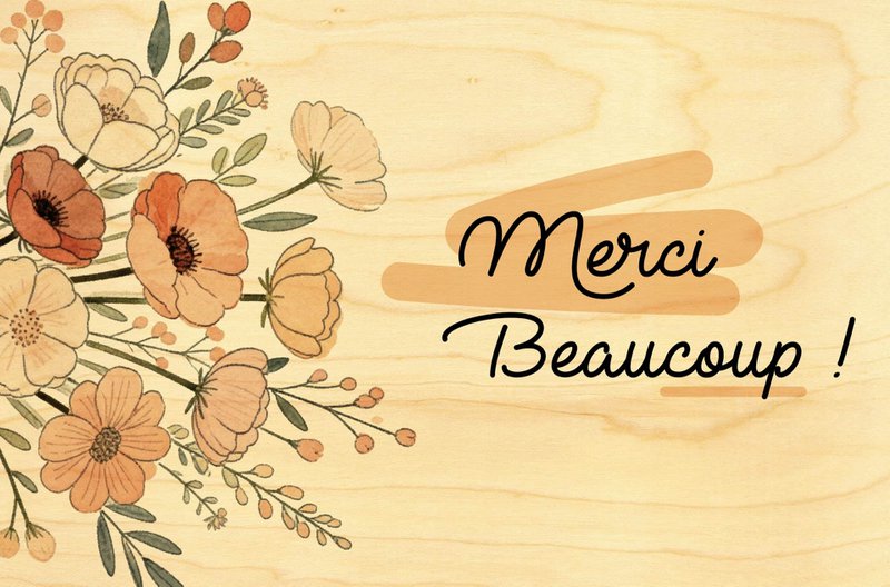 WOODEN POSTCARD / THANK YOU VERY MUCH