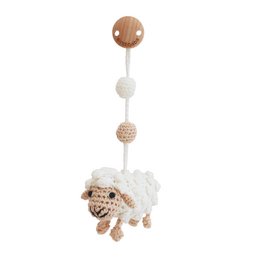 Crocheted play arch pendant sheep DOLLY in white