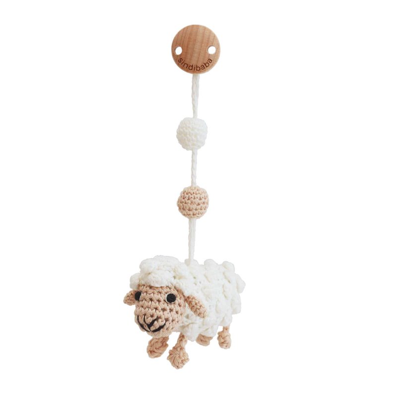 Crocheted play arch pendant sheep DOLLY in white