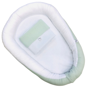 Babynest Plain White-mint with ZIP | in stock