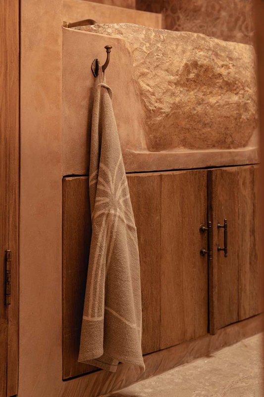 The Linen Palm Tree Kitchen Towel - Natural White - 50x70