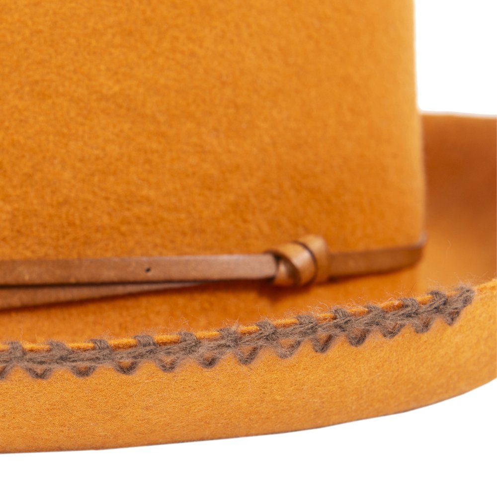 FELT HAT - leather and knit bond, unsewn edge