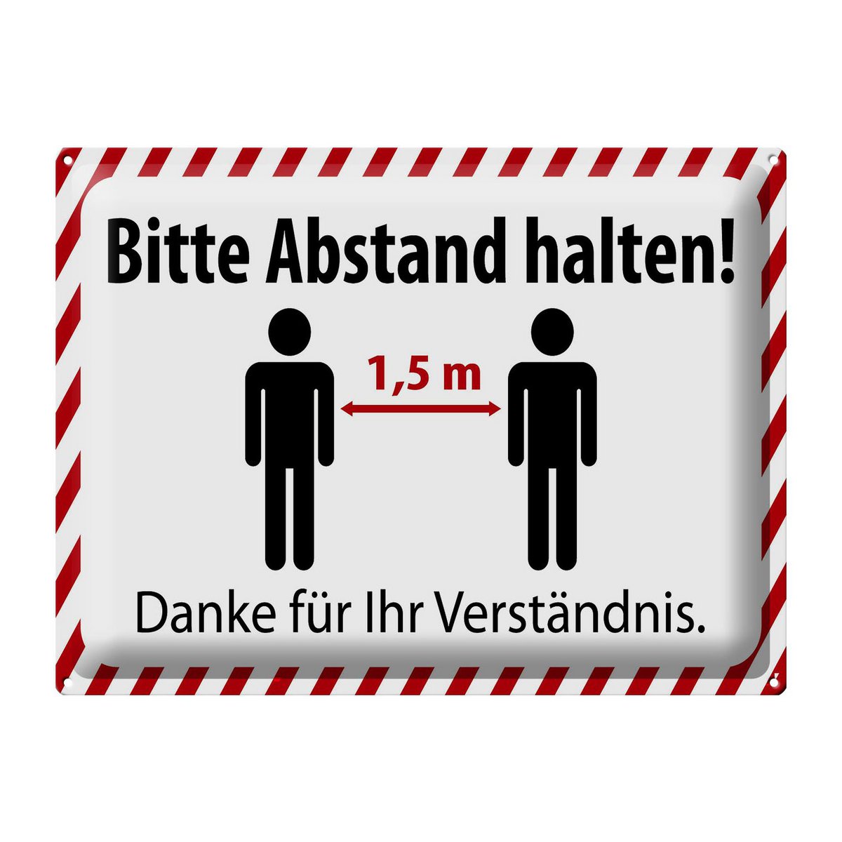 Tin sign note 40x30cm please keep a distance of 1.5 m