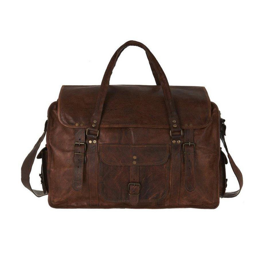 Ręcznie robiona marokańska torba podróżna ze skóry koziej – Artisan 20 cali (50 cm) „Aero” Torba podróżna i wysokiej jakości torba unisex na siłownię i lot