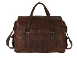Borsa da viaggio in pelle di capra marocchina fatta a mano – Borsone "Aero" artigianale da 20" (50 cm) e borsa da palestra per volo unisex premium