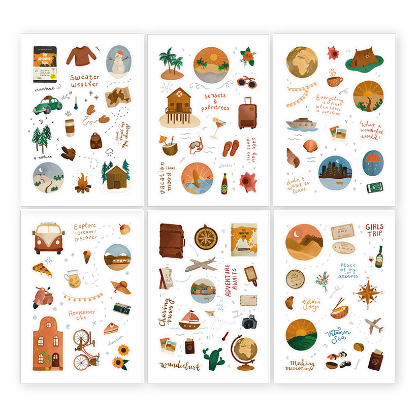 Set met reisstickers