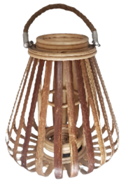 Laterne Bambus braun „Jambi“ ohne Glas