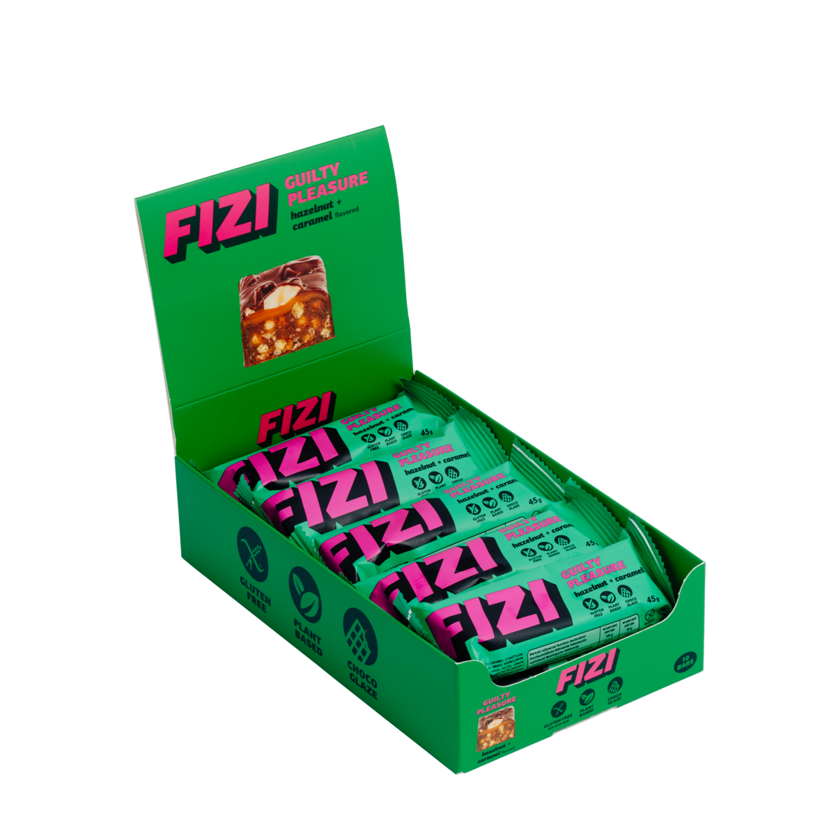 VEGANER GLUTENFREIER RIEGEL „HASELNUSS + KARAMELL“ 45g