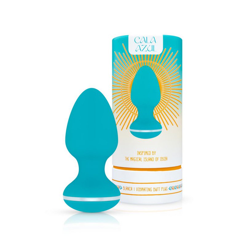 Plug Anal Vibrador Cala Azul - Blanca