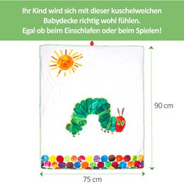 Children's blanket, caterpillar hungry, 75 x 90