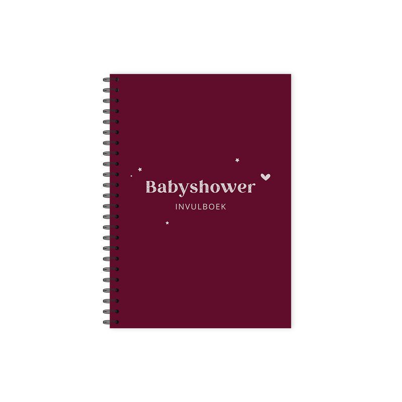 Baby shower udfyldningsbog Bordeaux