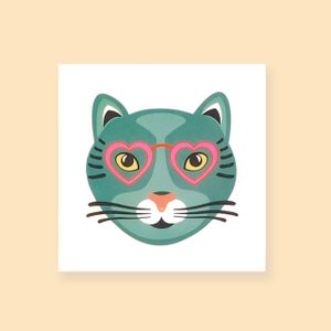 Temporary Tattoo Heartful Cat
