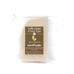 Organiczna luffa, gąbka do szorowania, która służy również jako mydelniczka, wykonana w 100% z włókna roślinnego