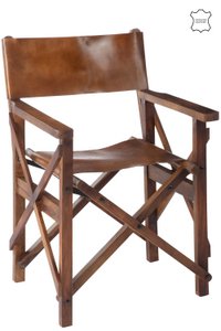 J-Line Regiestuhl klappbar Holz/Leder Cognac
