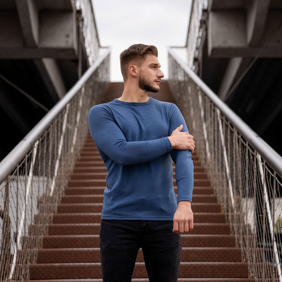 Men's Merino 160 Long Sleeve Crew Denim