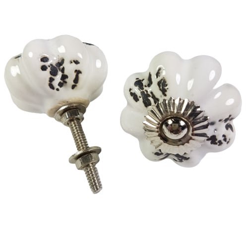 porseleinen knop STAR-wit