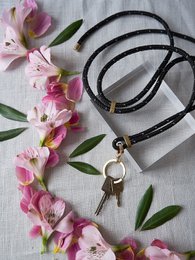 LANYARD SLEUTELHOUDER (ZWART REFLECT)