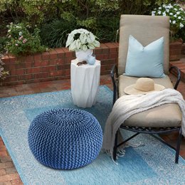 Pouf outdoor ø55cm Sitzpouf Terrasse Pool Garten