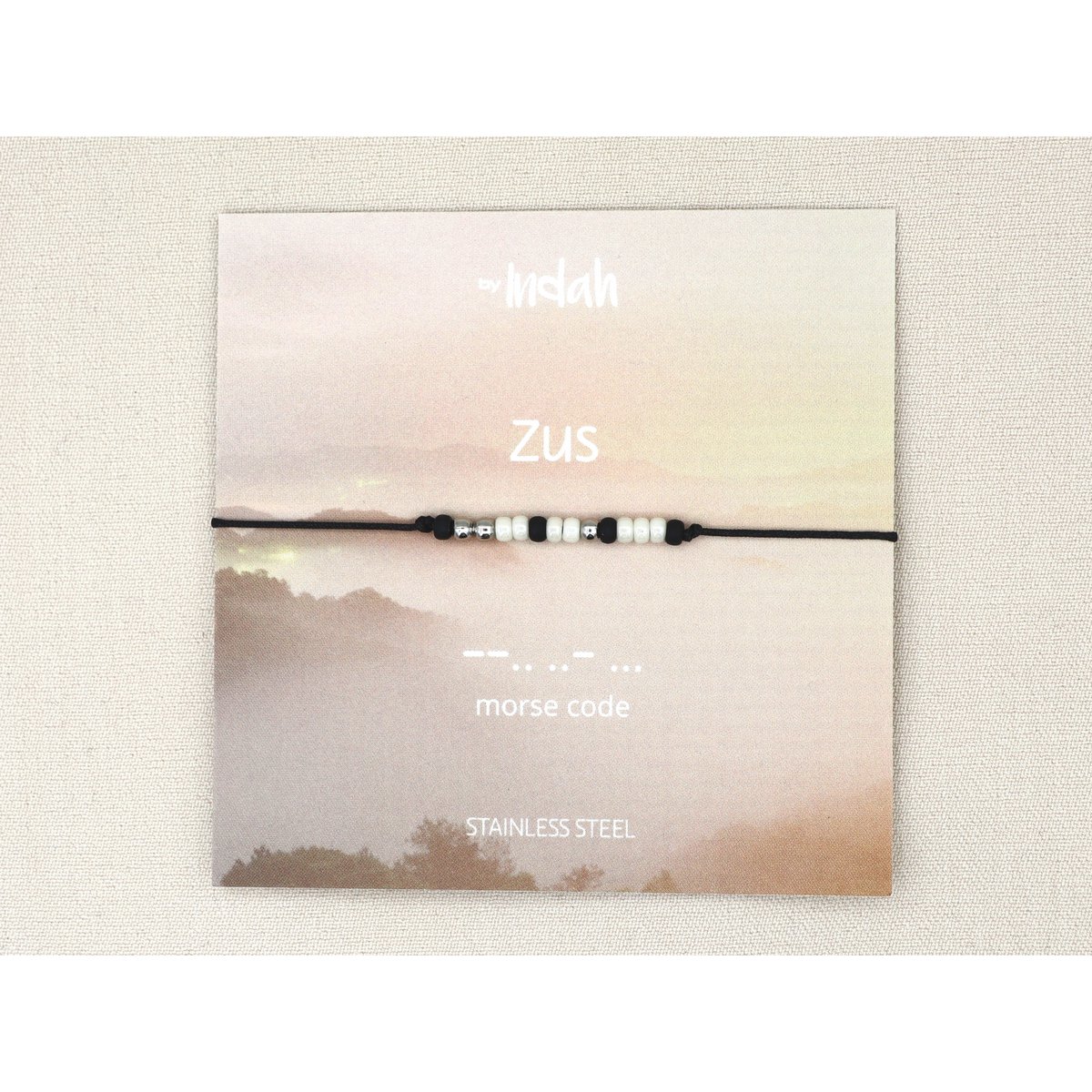 Morse code armband zus, roestvrij staal zilver of goud