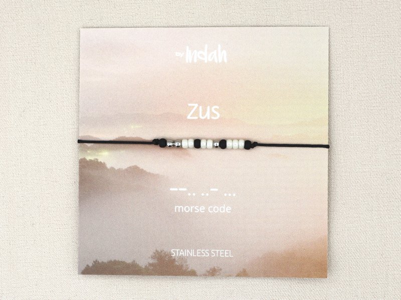 Morse code armband zus, roestvrij staal zilver of goud