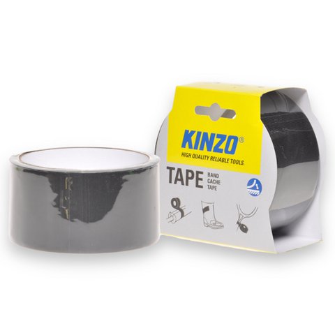 Vernadungsberechtigte Vergnügen - ED53 - Kinzo -Klebeband hohe Qualität zuverlässige Werkzeuge - Schwarz - 10 Meter x 48 mm