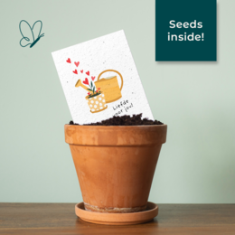 Growing paper greeting card - Heart plant