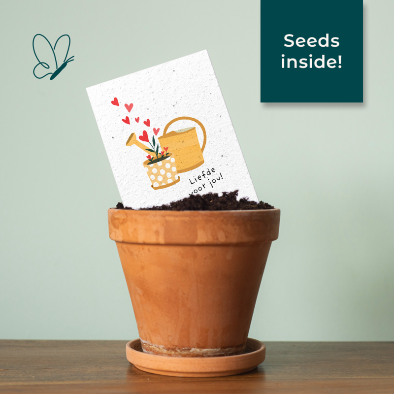 Growing paper greeting card - Heart plant