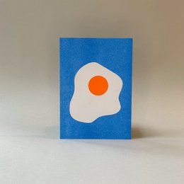 Risografia pocztówka - smażone jajko - din a6