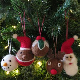 Handmade Felt Christmas Character Baubles Hanging Tree Decorations