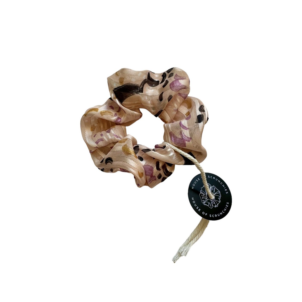 Scrunchie - Rosé Chiffon Blumen - Recycelt