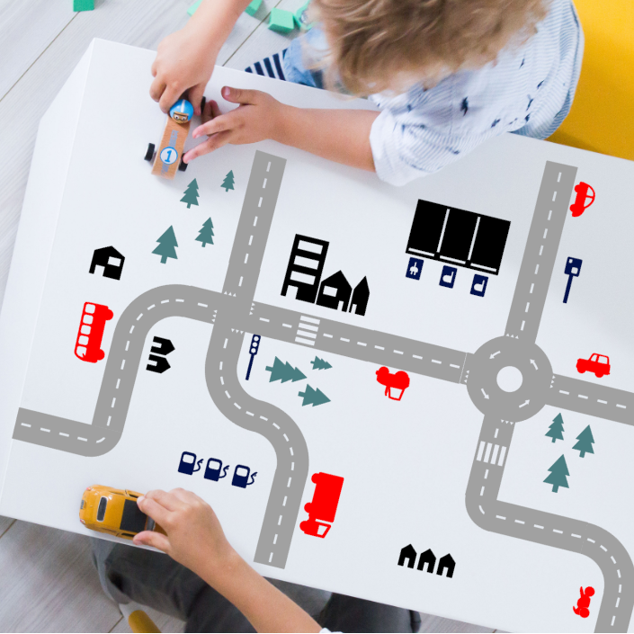 Sticky Roads spielen Aufkleber Rabatt Set graue Farbe