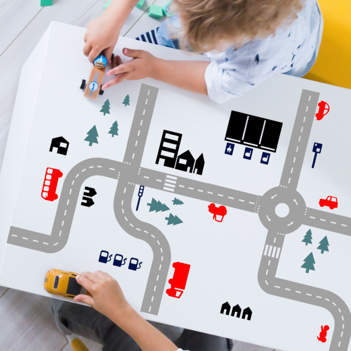 Sticky Roads play stickers descuento set gris + color