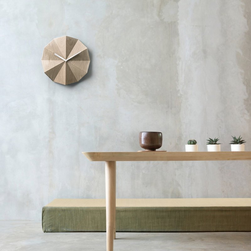 Wooden Delta Clock in Oak