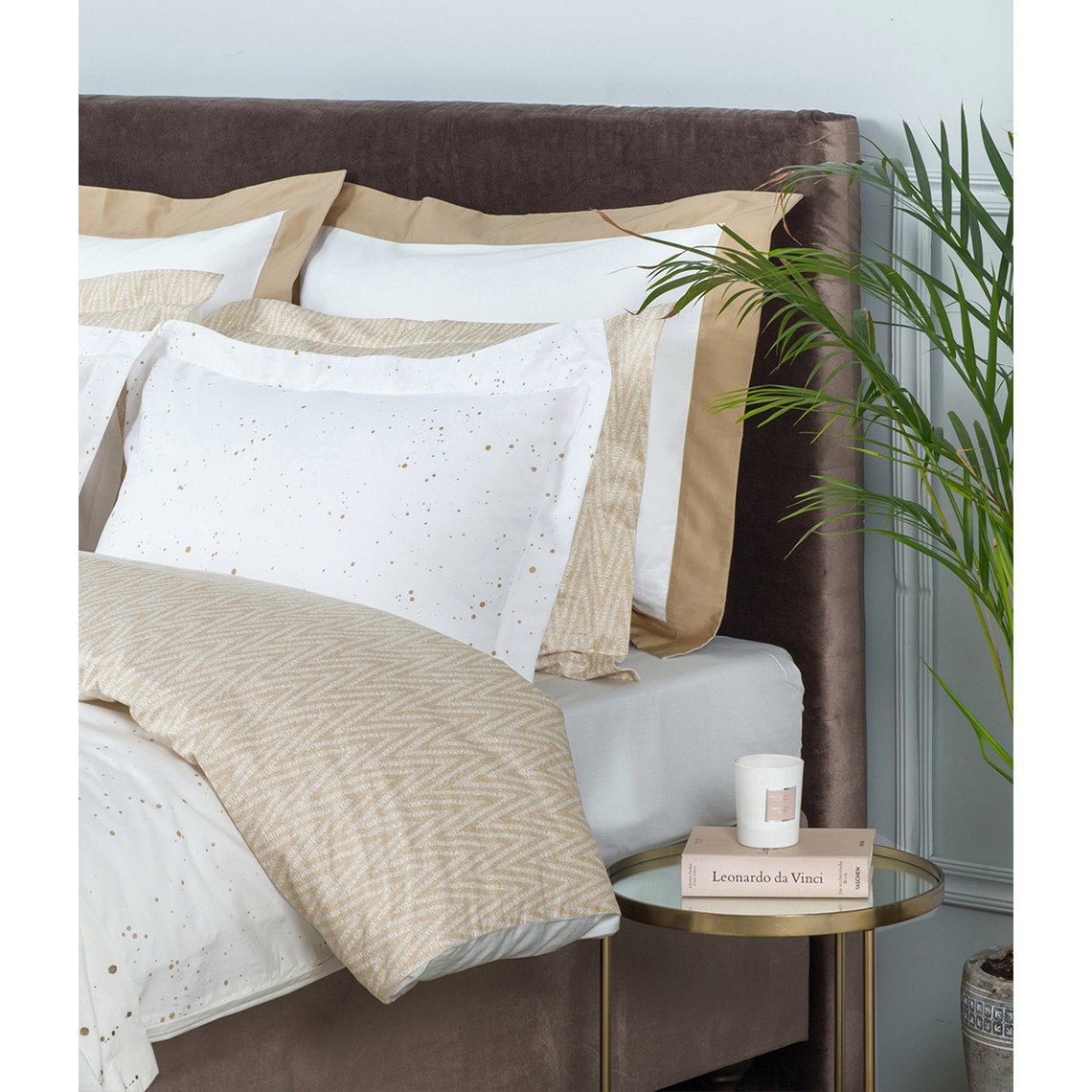 Sateen bed linen set Cosmos Gold