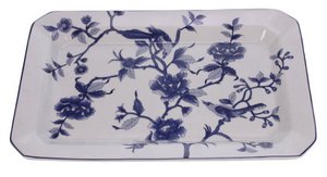 Scale flat flowers/birds blue/white