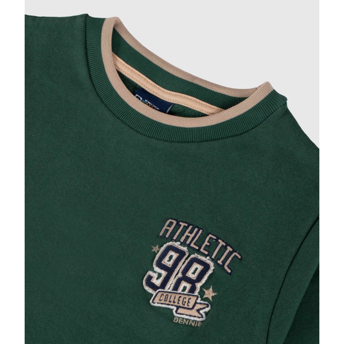 Sudadera de polar cepillado verde universitario