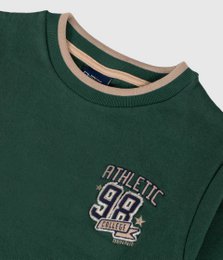 Sudadera de polar cepillado verde universitario