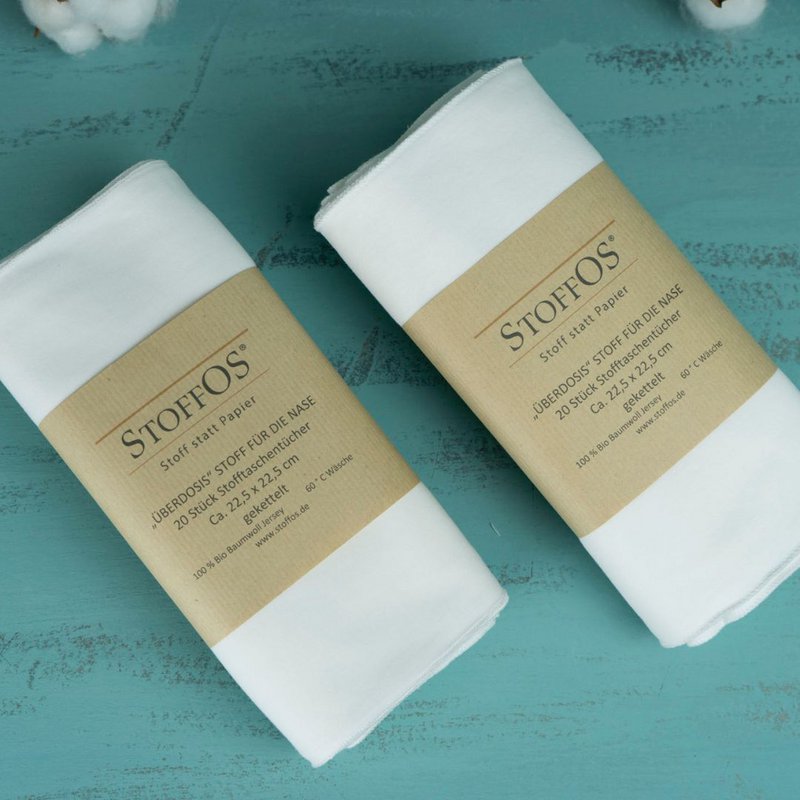 Fabric handkerchiefs, white "overdose"