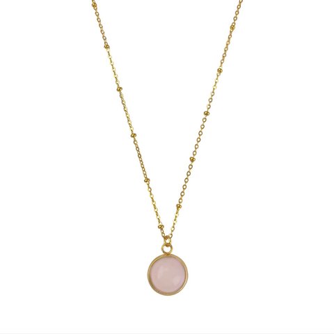 Ketting Rozenkwarts Steen - Goud