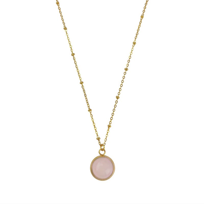 Ketting Rozenkwarts Steen - Goud